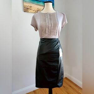 Chic Black Faux Leather Pencil Skirt